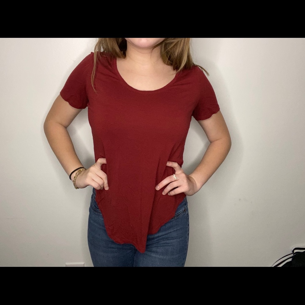 Girls small old navy burgundy flowy fall shirt!